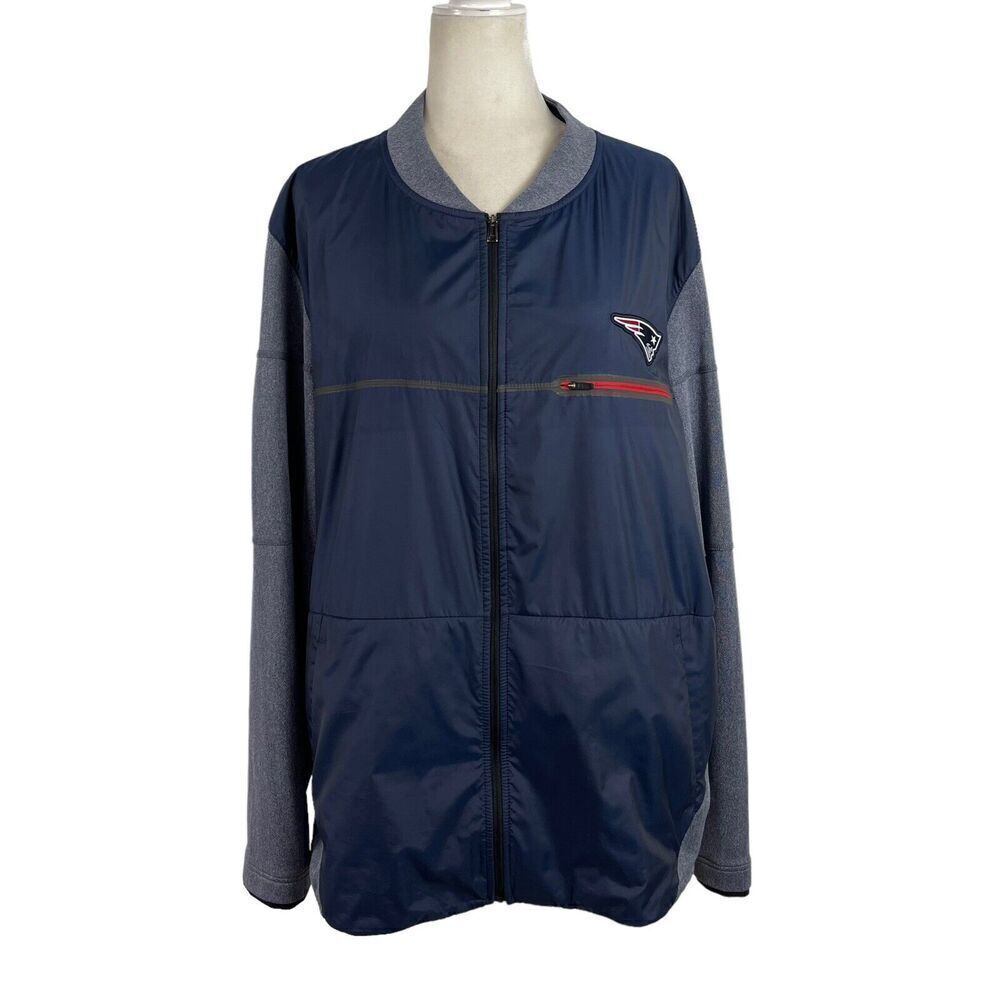 NFL Nike Shield Hybrid Mens XL New England Patriots Nylon Lightweight Zip Jacket
